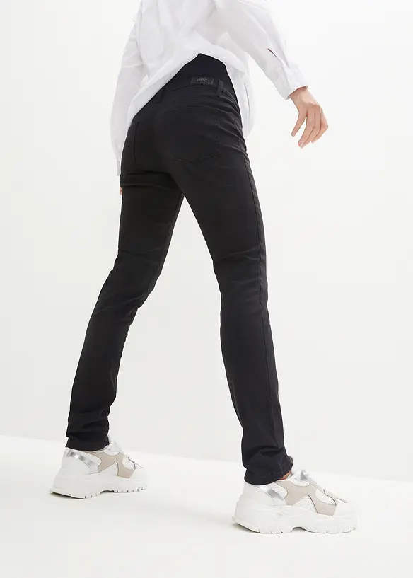 Umstandshose mit Stretch, Slim fit in schwarz von hinten - bonprix