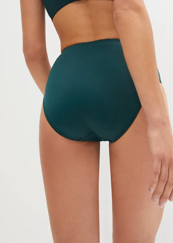 Maxislip mit zarter Spitze (2er Pack) in grün von hinten - bonprix