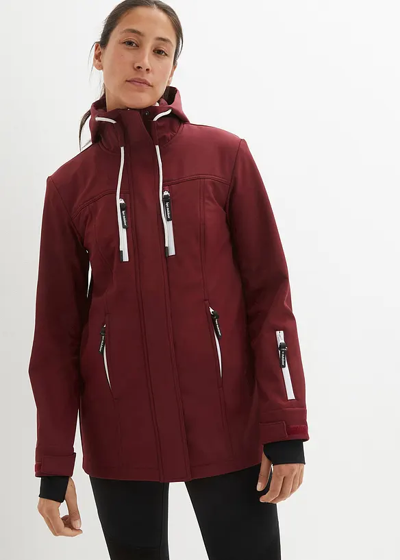 wasserabweisende Softshelljacke in rot von vorne (im Anschnitt) - bonprix