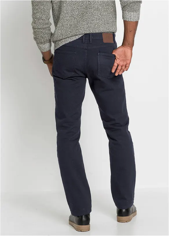 Thermo Classic-Fit Jeans mit kuscheligem Flanellfutter, Straight in schwarz von hinten - bonprix