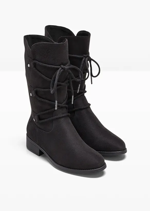 Schnürstiefel in schwarz - bonprix
