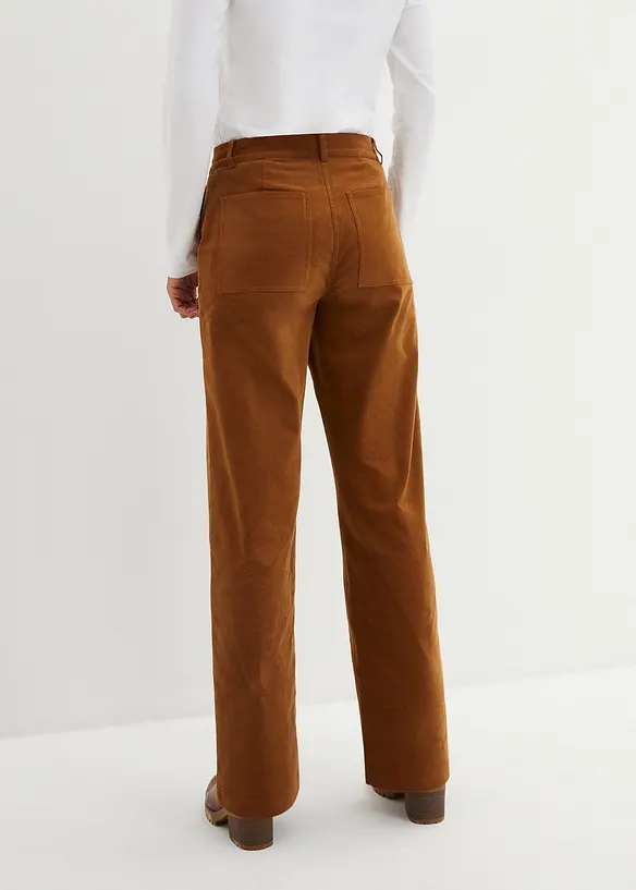 Cordhose aus elastischem Baumwoll-Mix in braun von hinten - bonprix
