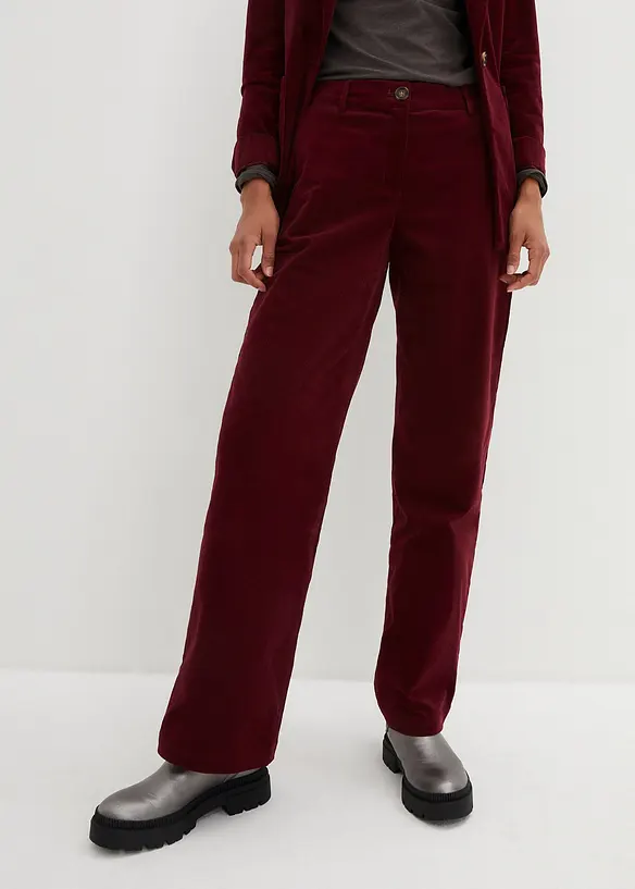 Cordhose aus elastischem Baumwoll-Mix in rot von vorne - bonprix