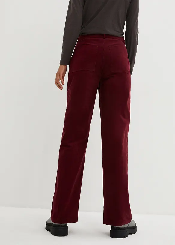 Cordhose aus elastischem Baumwoll-Mix in rot von hinten - bonprix