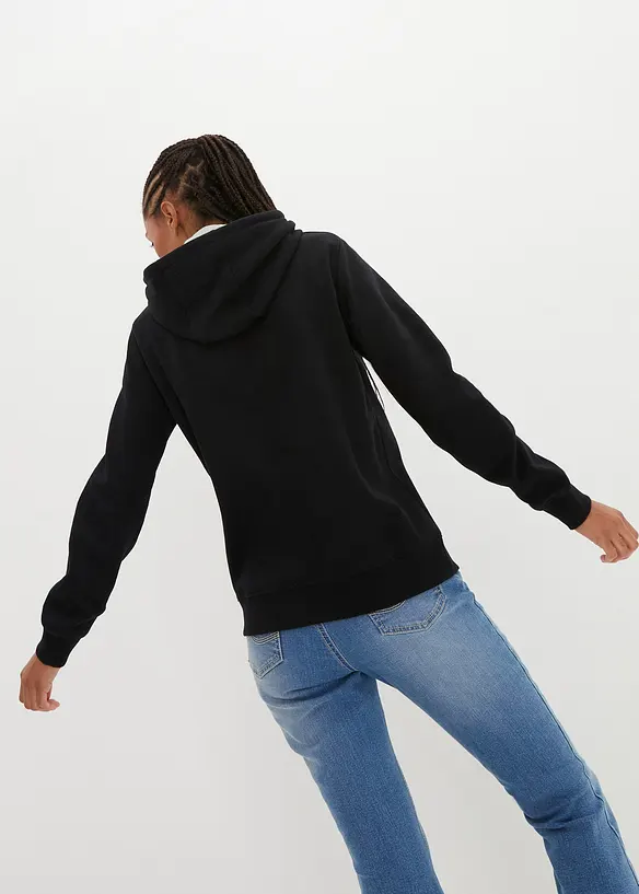 Hoodie aus reiner Bio-Baumwolle in schwarz von hinten (im Anschnitt) - bonprix Hoodie aus reiner Bio-Baumwolle in schwarz von hinten (im Anschnitt) - bonprix