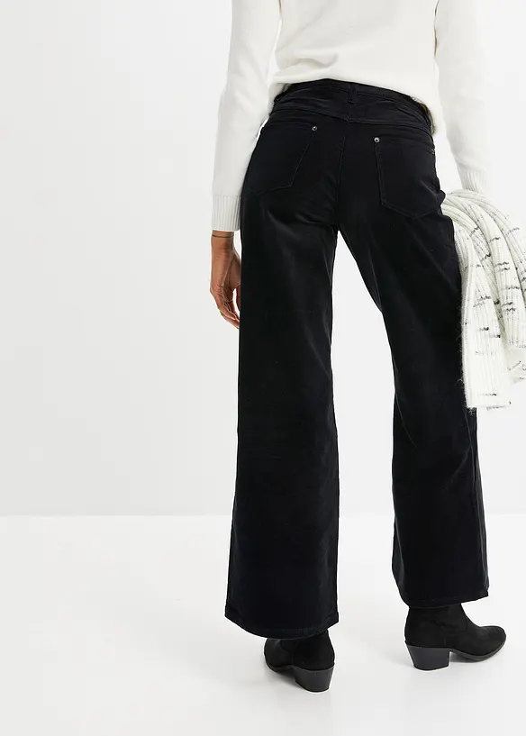Cordhose im Marlene-Stil in schwarz von hinten - bonprix
