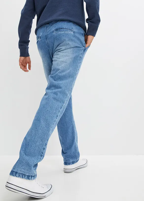 Thermo Regular Fit Schlupf-Jeans mit Flanellfutter, Straight in blau von hinten - bonprix
