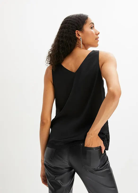 Top mit Pailletten in schwarz von hinten (im Anschnitt) - bonprix