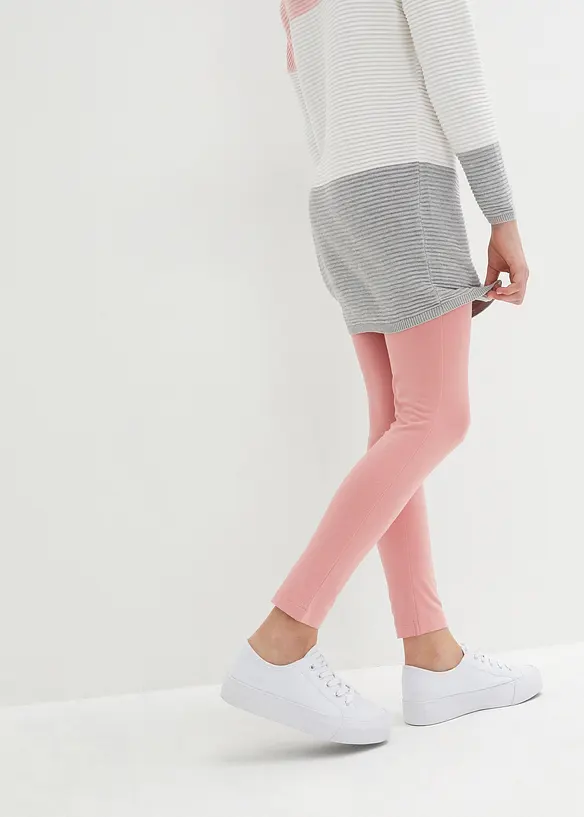Leggings aus elastischem Bio-Baumwoll-Mix (3er-Pack) in blau von hinten - bonprix