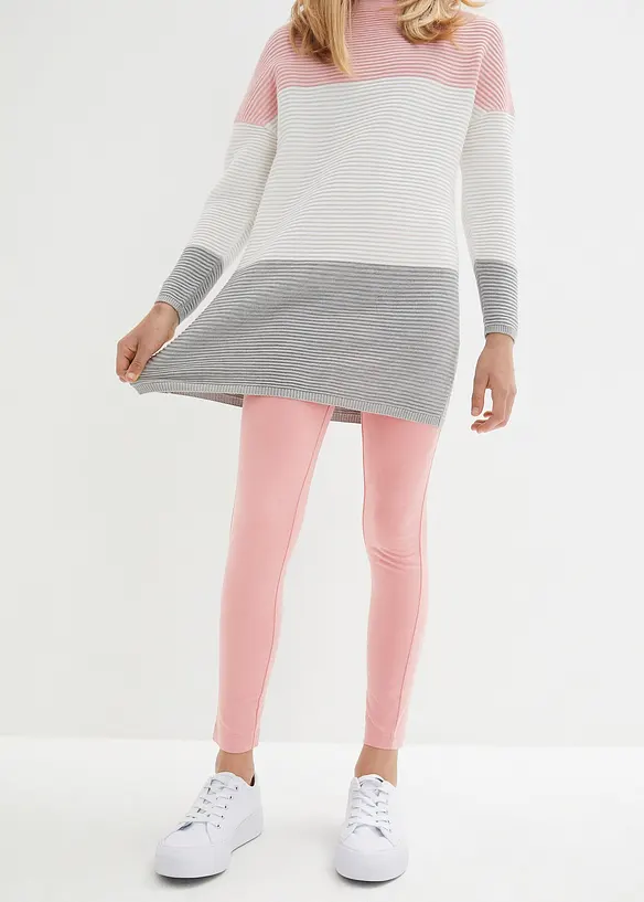 Leggings aus elastischem Bio-Baumwoll-Mix (3er-Pack) in blau von vorne - bonprix