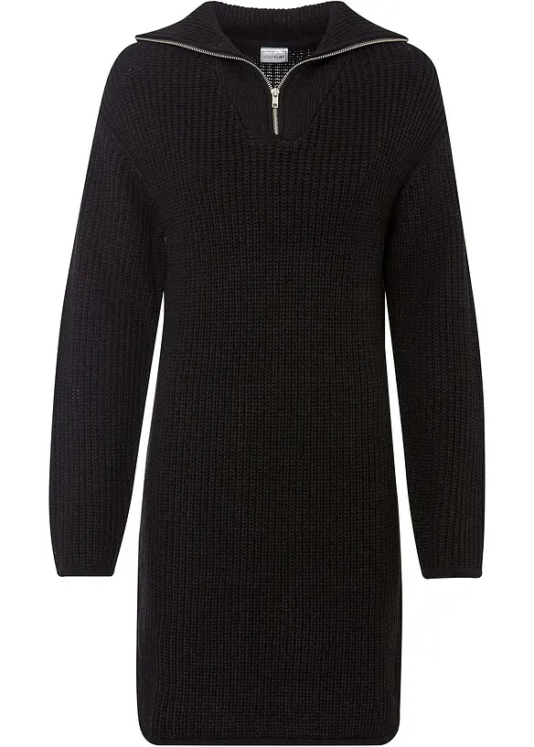 Strickkleid in schwarz von vorne - bonprix Strickkleid in schwarz von vorne - bonprix