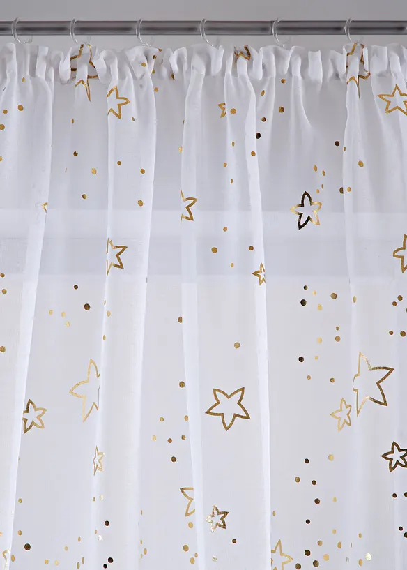 Gardine mit Glanz Sternen (1er Pack) in gold - bonprix