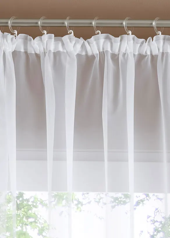 Gardinen Store mit recyceltem Polyester mit Spitzenkante in weiß - bonprix