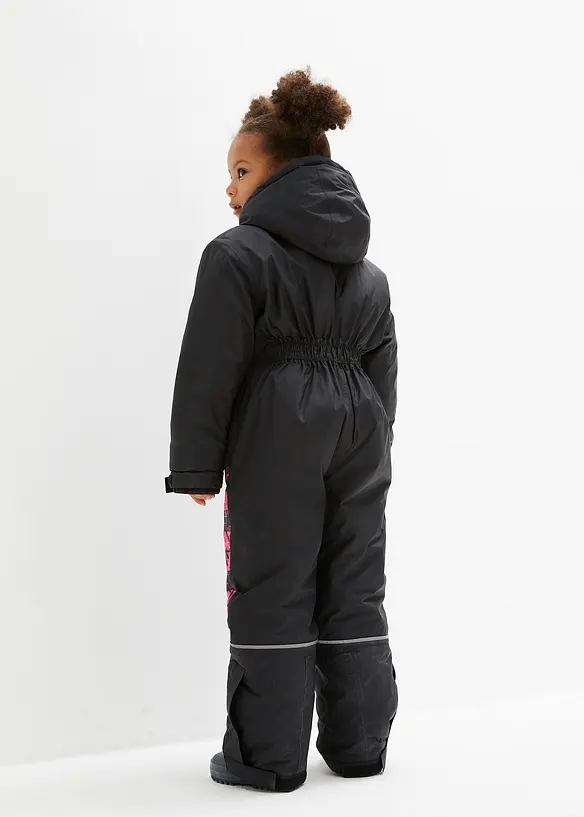 wasserdichter Schneeanzug, warm gefüttert in schwarz von hinten (Totalaufnahme) - bonprix