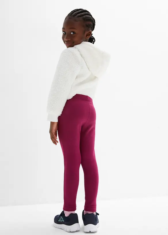 Thermo-Leggings aus elastischem Baumwoll-Mix in lila von hinten - bonprix