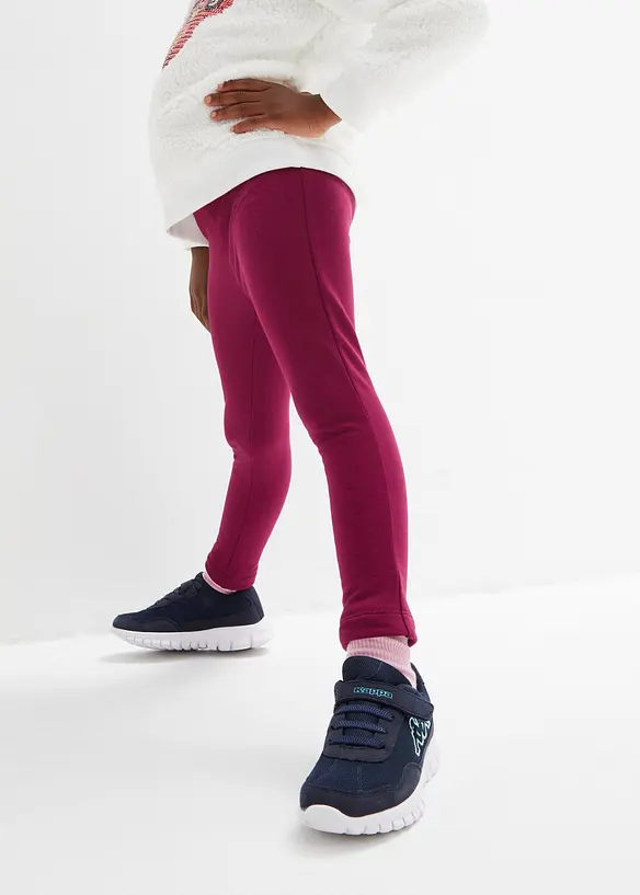Thermo-Leggings aus elastischem Baumwoll-Mix in lila von vorne - bonprix