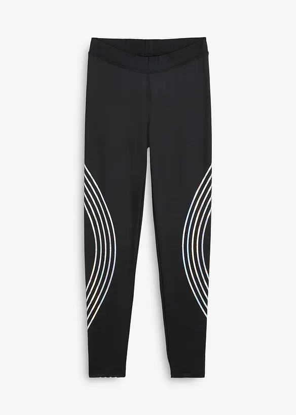 Thermo Sport-Leggings mit reflektierenden Details, knöchelfrei in schwarz von vorne - bonprix Thermo Sport-Leggings mit reflektierenden Details, knöchelfrei in schwarz von vorne - bonprix