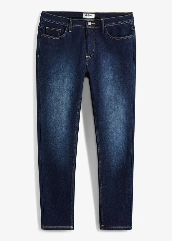 Thermo Regular-Fit-Jeans mit wärmender Innenseite, Straight in blau von vorne - bonprix