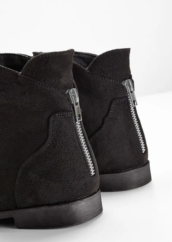 Stiefeletten mit Raffung in schwarz - bonprix