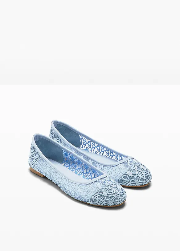 Ballerinas mit Spitze in blau - bonprix