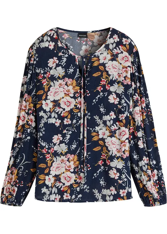 Bluse aus fließender Viskose in blau von vorne - bonprix Bluse aus fließender Viskose in blau von vorne - bonprix