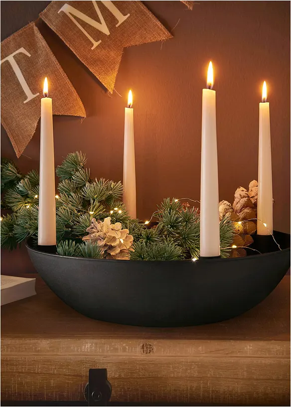 Kerzenständer in Schalenform mit 4 Kerzenhaltern in schwarz - bonprix