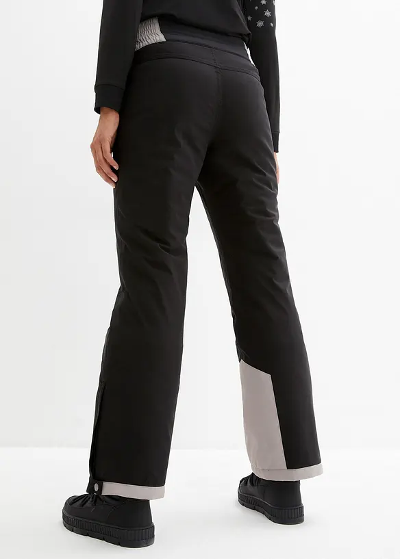 Ski Thermo-Funktionshose mit High Waist Bequembund, wasserdicht in schwarz von hinten - bonprix