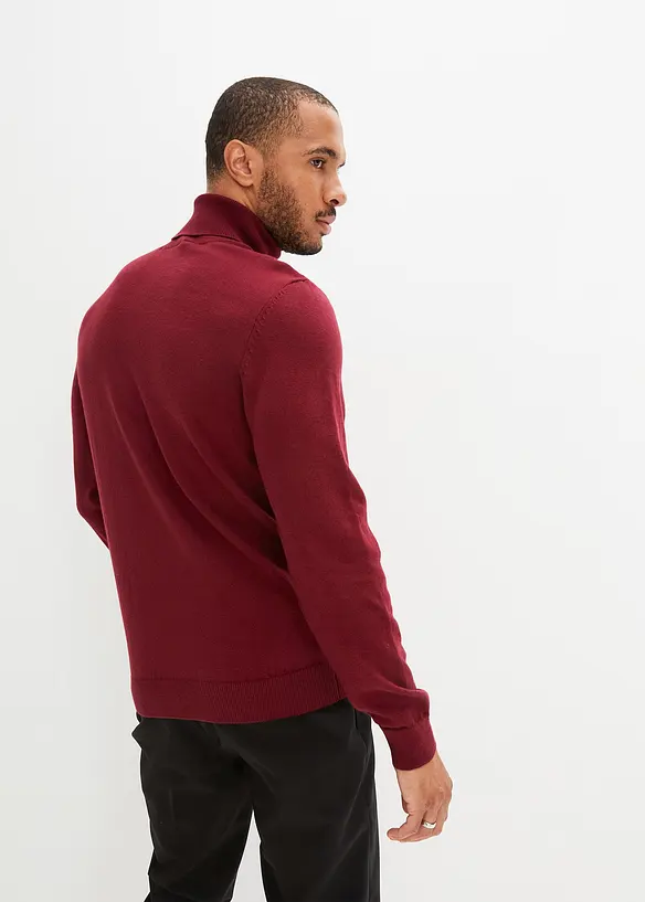 Rollkragenpullover mit Kaschmir in rot von hinten (im Anschnitt) - bonprix