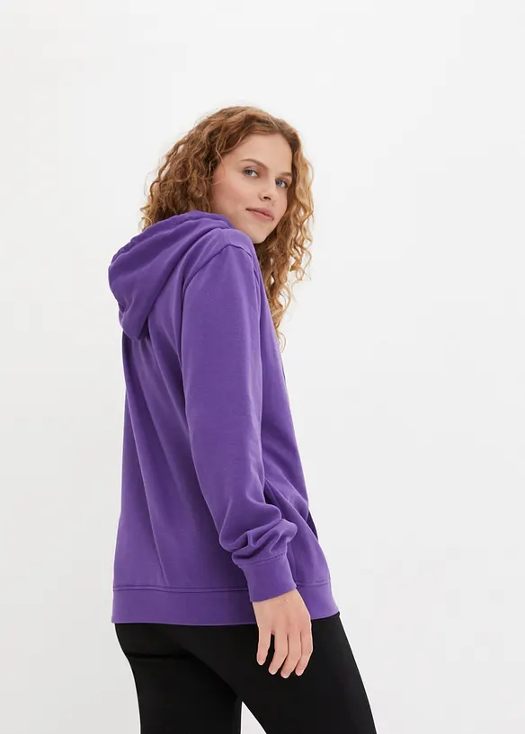 Hoodie in lila von hinten (im Anschnitt) - bonprix