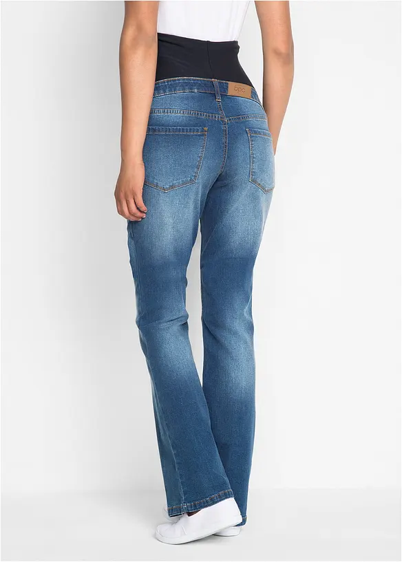 Umstandsjeans in Kurz-und Langgrößen, Bootcut in blau von hinten - bonprix