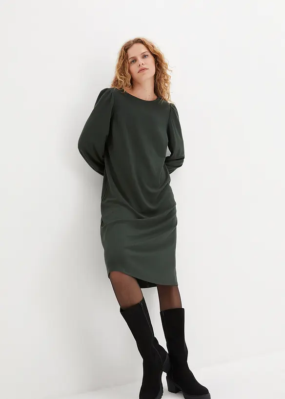 Jerseykleid aus Punto di Roma in grün von vorne (Totalaufnahme) - bonprix Jerseykleid aus Punto di Roma in grün von vorne (Totalaufnahme) - bonprix
