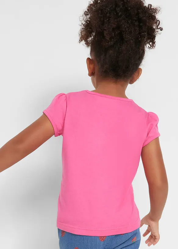 T-Shirt aus reiner Bio-Baumwolle (2er Pack) in lila von hinten (im Anschnitt) - bonprix