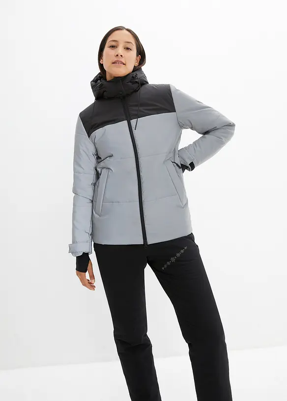 reflektierende, gesteppte Funktions-Jacke in silber von vorne (im Anschnitt) - bonprix
