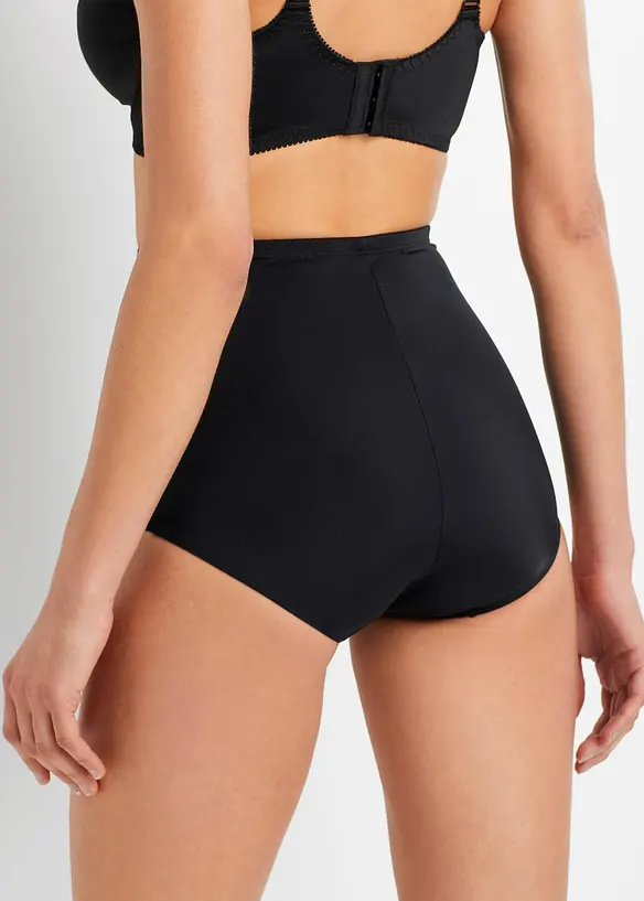 Light Shape Panty mit Spitze (2er Pack) in schwarz von hinten - bonprix