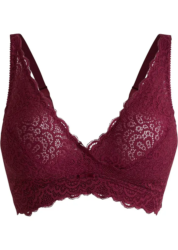 Bralette ohne Bügel mit recyceltem Polyamid in lila von vorne - bpc selection