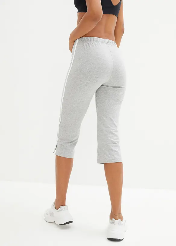 Capri-Hose aus Baumwolle mit Stretch (2er Pack) in schwarz von hinten - bonprix