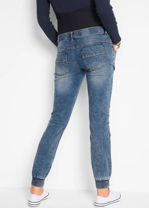 Umstands-Denimjogger aus Bio-Baumwolle in blau von hinten - bonprix