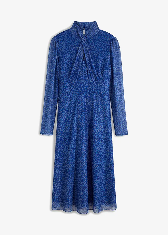 Jerseykleid in blau von vorne - BODYFLIRT