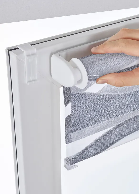 Jacquard Doppelrollo zweifarbig in grau - bonprix