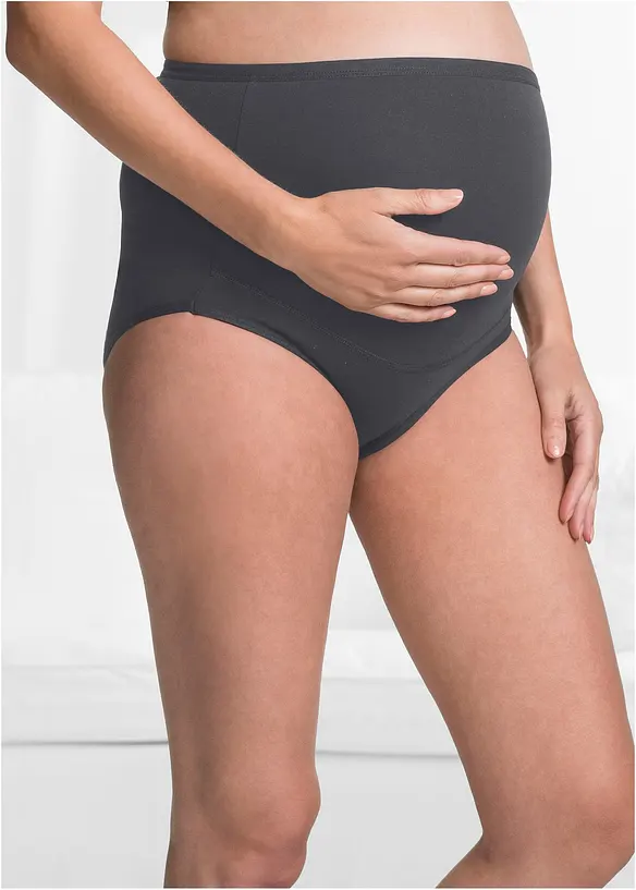 Umstandsslip mit Bio-Baumwolle (2er Pack) in beige von vorne - bonprix