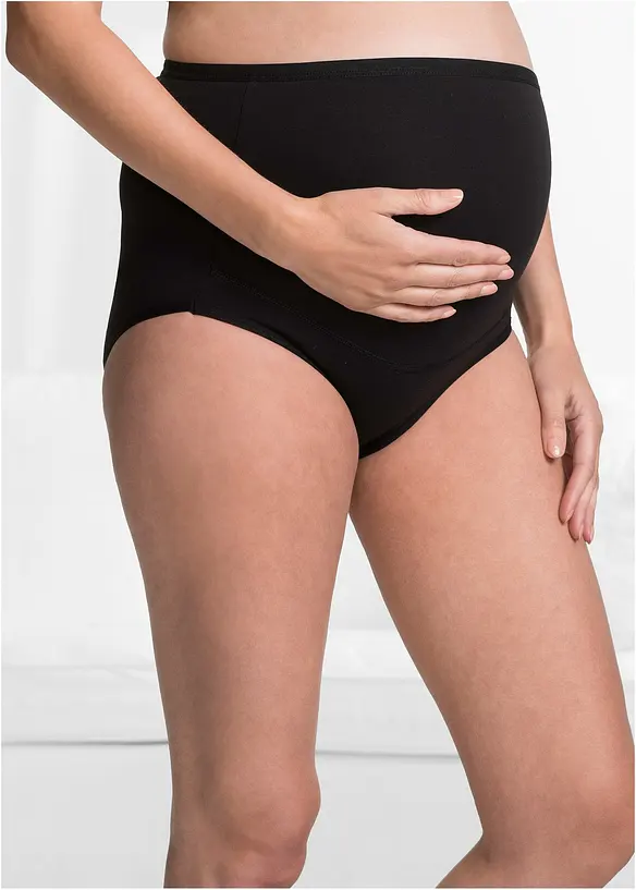 Umstandsslip mit Bio-Baumwolle (2er Pack) in weiß von vorne - bonprix