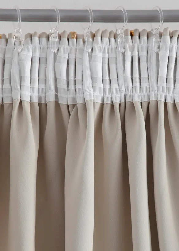 Abdunkelnder Vorhang mit Glanzdruck (1er Pack) in beige - bonprix