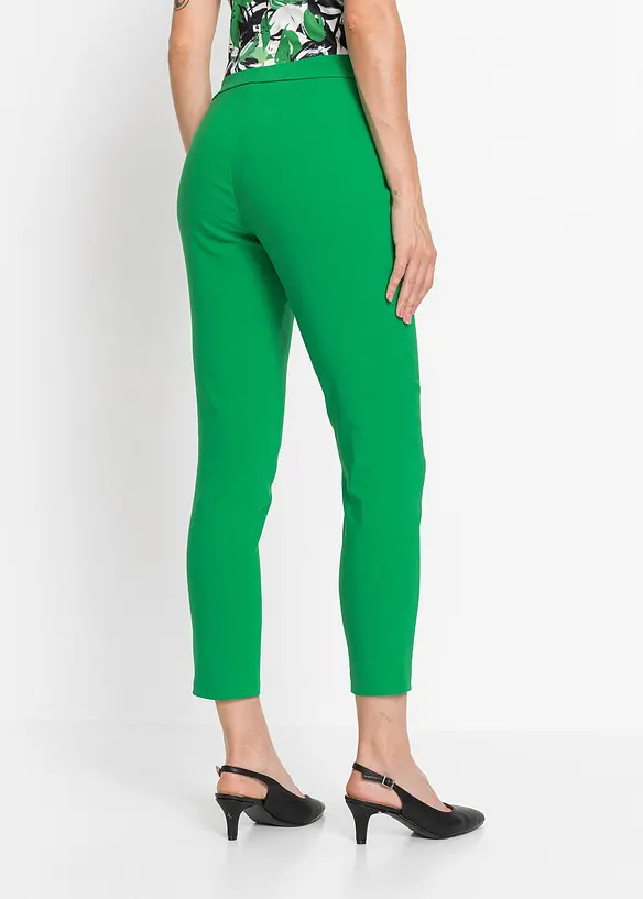 7/8-Hose aus elastischem Bengalin in grün von hinten - bonprix
