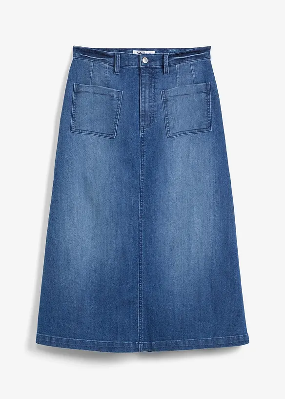 Paulo Due Damen Stretch Denim Jeansrock, Knielanger Bleistiftrock Fuer Damen Hellblau 36 48 (44) 2445774251
