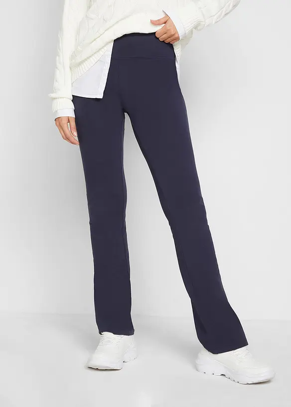 ausgestellte Leggings in blau von vorne - bonprix