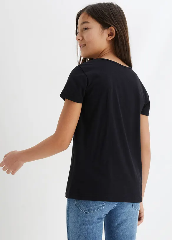 T-Shirt aus reiner Bio-Baumwolle (2er  Pack) in blau von hinten (im Anschnitt) - bonprix