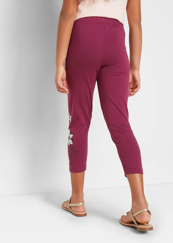 Capri-Leggings mit Bio-Baumwolle (2er Pack) in rosa von hinten - bonprix