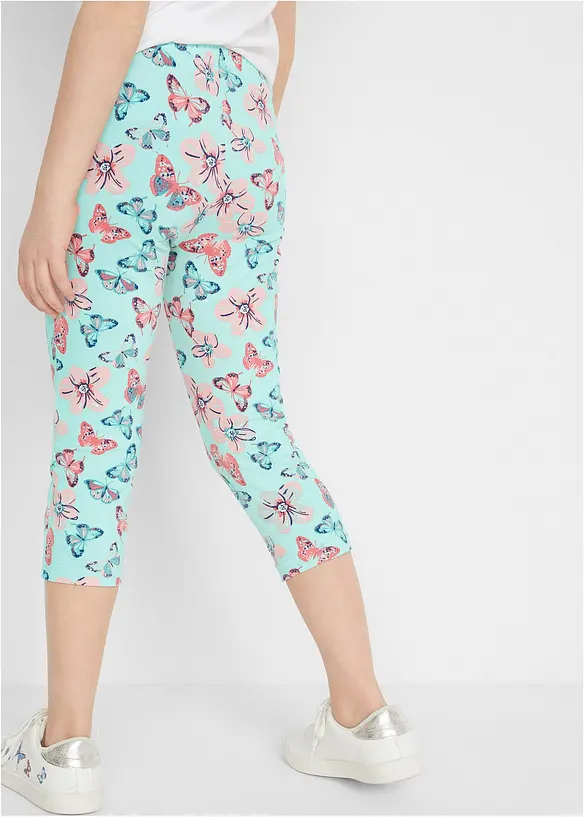 Capri-Leggings mit Bio-Baumwolle (2er Pack) in blau von hinten - bonprix