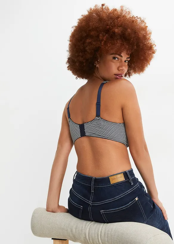 Minimizer-BH mit gepolsterten Trägern in blau von hinten (im Anschnitt) - bonprix