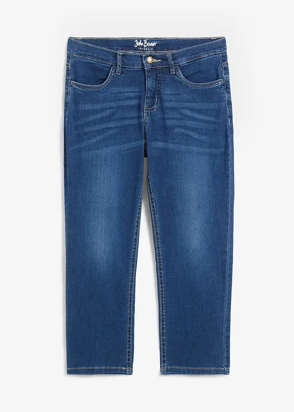 7/8-Jeans, Komfort-Stretch in blau von vorne - bonprix